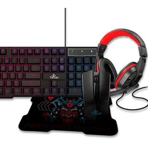 Kit Yeyian Led Ykh-20707 Hydra S2000, Teclado, Mouse, Headset, Mousepad,  Ykh-20707