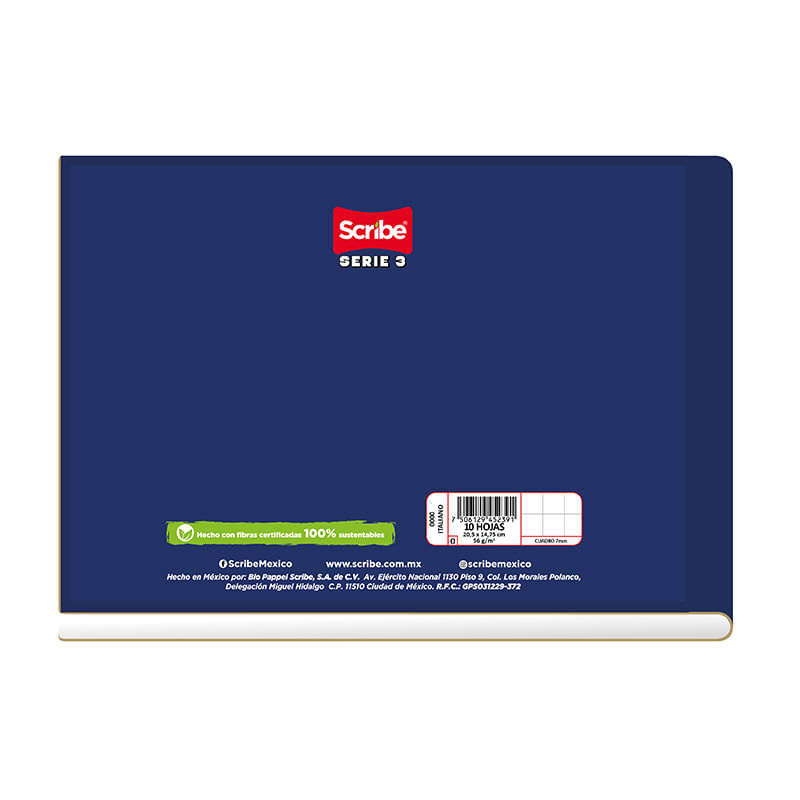 CUADERNO COSIDO ITAL 100H C-7 SERIE 3