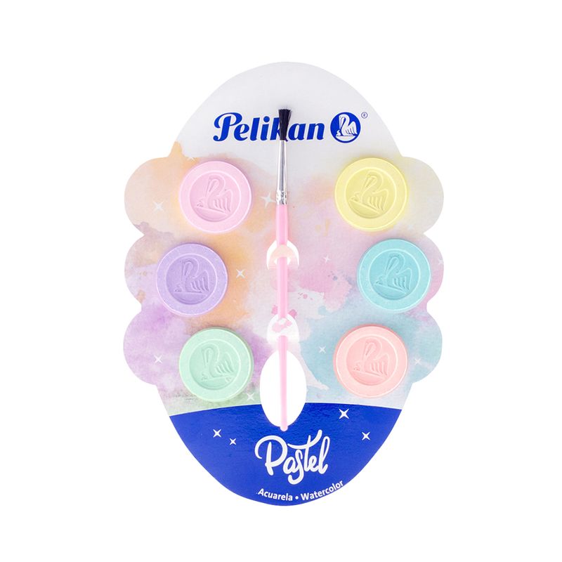 ACUARELA INFANTIL CON 6 PASTILLAS PASTEL