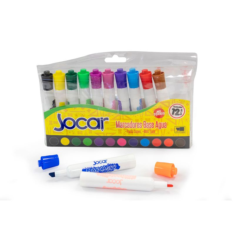 MARCADOR GRUESO BASE AGUA 12PZAS SDOS JOCAR