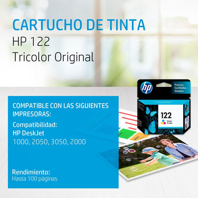 CARTUCHO DE TINTA HP 122 COLOR CH562HL
