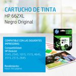 CARTUCHO DE TINTA HP 662XL NEGRO CZ105AL