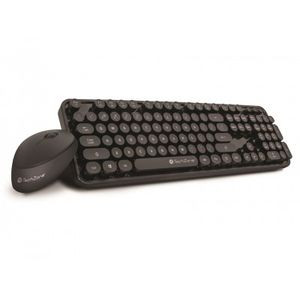 Kit Teclado Y Mouse Inalámbrico Techzone Tz19Comb01-Ina, Multilenguaje, 105 Teclas, Negro, 1600/1200/800 Dpi Tz19Comb01-Ina