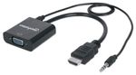 Manhattan 151559 adaptador de cable de vídeo 0,3 m HDMI + 35mm VGA (D-Sub) Negro