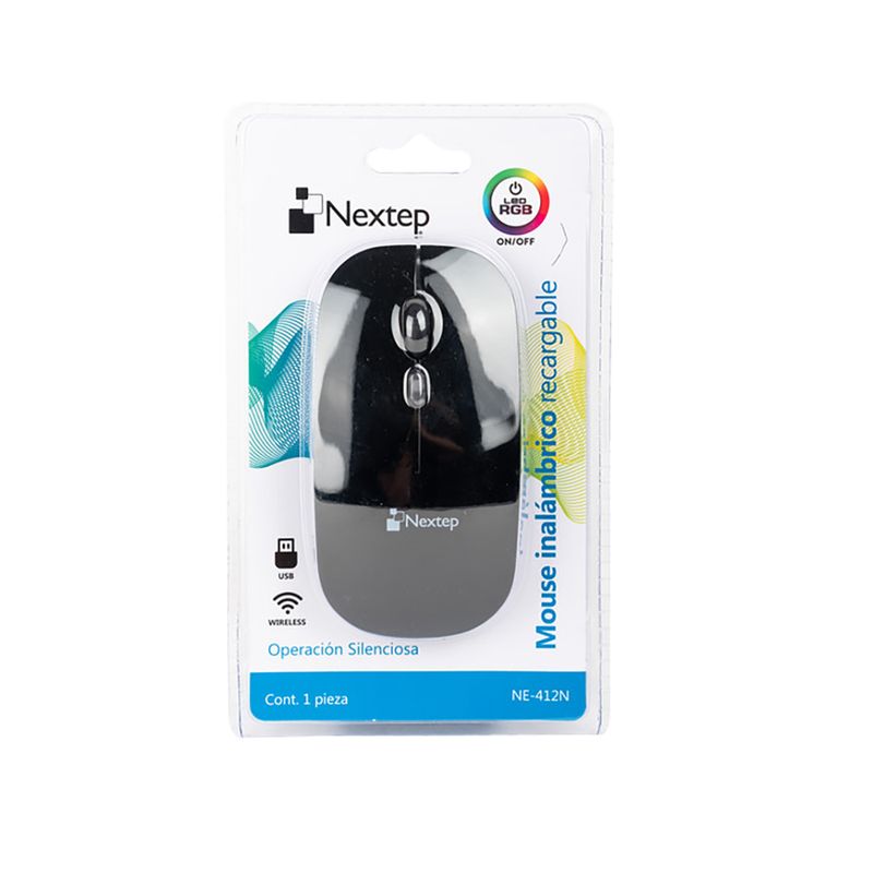 MOUSE INALAMBRICO RECARGABLE NEGRO