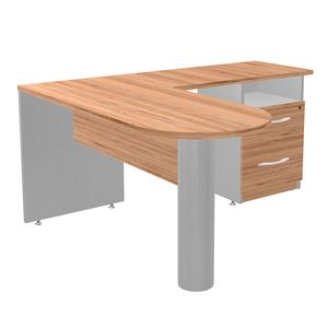 Conjunto Ejecutivo Escritorio Peninsular 1.40 Mt Roble Gris Gc8Cep1401P1A*Jo