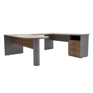 Conjunto Directivo Escritorio Peninsular 1.80 Mt Roble/Gris Gc8Cdp1801P1A*Jo