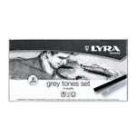 CRAYON SUAVE LYRA TIPO PASTEL C/12 TONOS GRISES