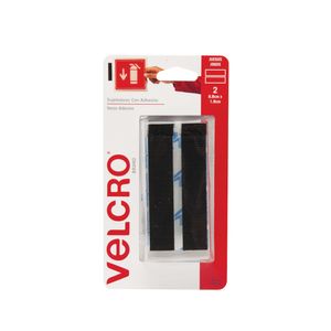 Velcro Tiras Adhesiva 8.8X1.9Cm Negra C/2 Pza 80013N