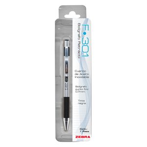 Boligrafo Fino Retractil Negro F-301 Est Pet 7020