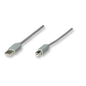 Cable Usb Manhattan 341028, Usb B, Usb B, Macho/Macho, 4,5 M, Gris 341028