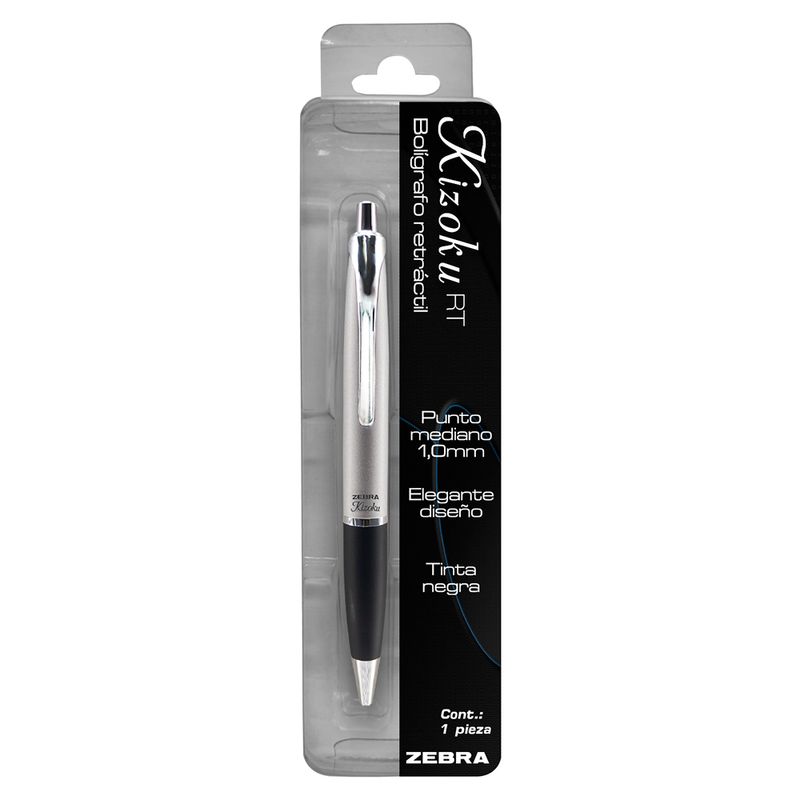 BOLIGRAFO RETRACTIL KIZOKU RT BARRIL PLATA EST PET