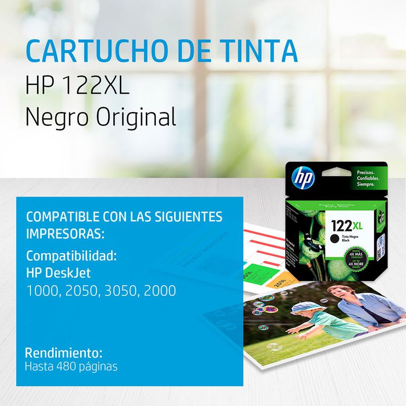 CARTUCHO DE TINTA HP 122XL NEGRO CH563HL