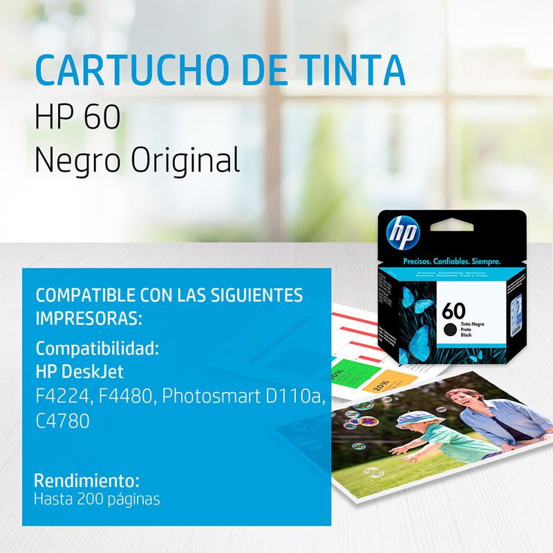 CARTUCHO DE TINTA HP 60 NEGRO CC640WL