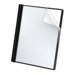 FOLDER CARTA PLASTICO PORTADOCTOS NEGRO PORTADA TRANSP