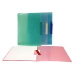 FOLDER CARTA PLASTICO CON CLIP COLORES TRANSP