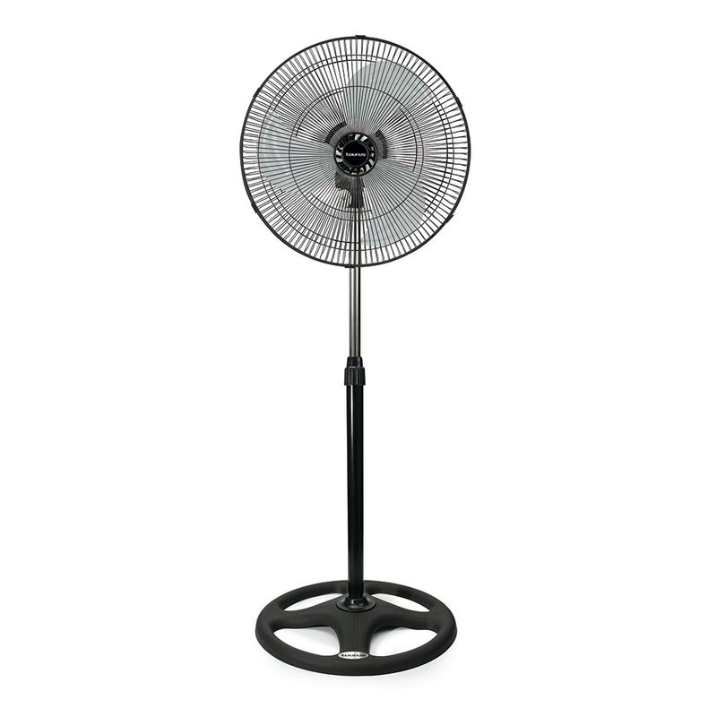 VENTILADOR DE PEDESTAL  18" 3 EN 1 ASPAS-REJILLAS METALICAS, NEGRO