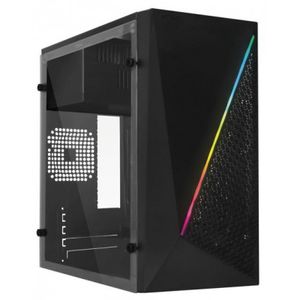 Gabinete  Acteck Kioto Gc460 Rgb Essential, Micro Slim M-Atx, Gabinete, Negro, 500 W Ac-933070