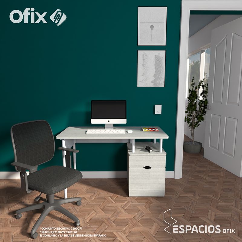 ESCRITORIO BASICO THORINO CON ARCHIVERO CENIZO 120MT