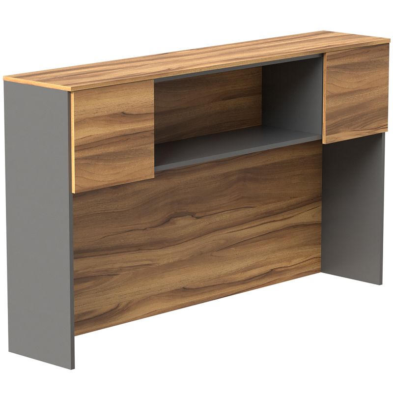 LIBRERO SOBRE CREDENZA 2 PTAS NOGAL TERRACOTA CON ANTRACITA