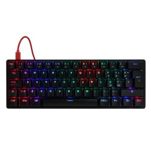 Teclado Mecánico 60% Game Factor Kbg560-Rd, Rgb, Teclas Extras Red Intercambiables, Red Switch, Usb Rojo Kbg560-Rd