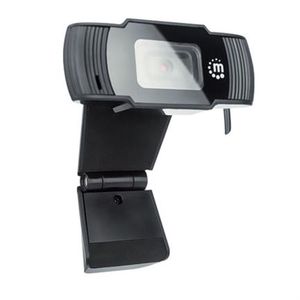 Cámara Web Manhattan Full Hd 1080P Usb Micrófono Base Ajustable Color Negro Mncaccac003
