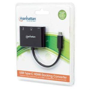 Docking Manhattan Usb-C A Hdmi Multipuertos Color Negro Mnccovad018