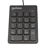 Teclado Numérico Manhattan Alámbrico USB 18 Teclas Color Negro