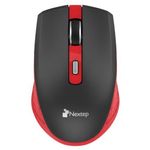 Mouse Nextep Inalámbrico Recargable Switch Encendido 1600 dpi Color Negro-Rojo