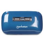 Hub Manhattan USB Alta Velocidad 20 Alimentación Dual 7 Puertos Color Azul