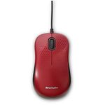 Mouse Verbatim Silent Corded Óptico Color Rojo