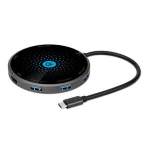 Docking Manhattan Usb-C A Hdmi Usb-C Pd 3Xusb-A Lector Tarjetas Con Base Carga Inalámbrica Mnccovad016