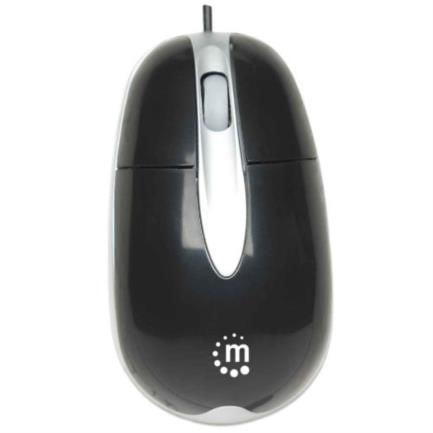 Mouse Manhattan Óptico Clásico MH3 USB 1000dpi Color Negro-Plata