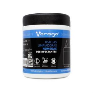 Toallas Húmedas Vorago Cln-107 Desinfectantes Bote 30 Pzas Voclimab008