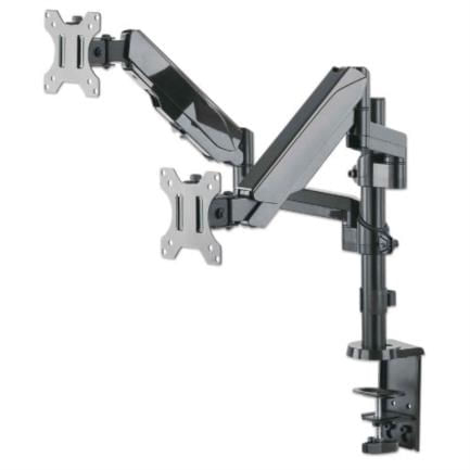 Soporte Universal Manhattan para 2 Monitores 17" a 32" Pistón Gas Hasta 8 Kg