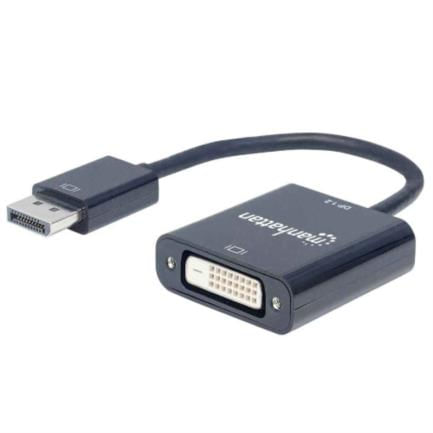 Adaptador Manhattan DisplayPort 12a M a DVI-D H Activo Color Negro