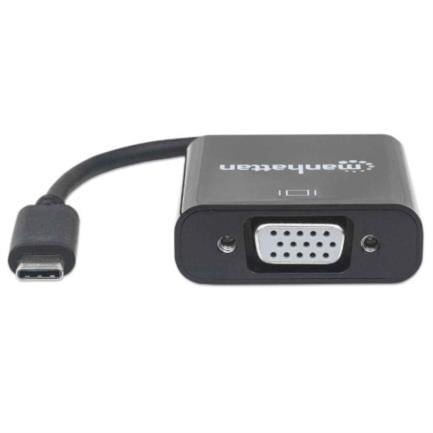 34140 - Convertidor Manhattan Video USB-C 3 1 a VGA-H Color Negro