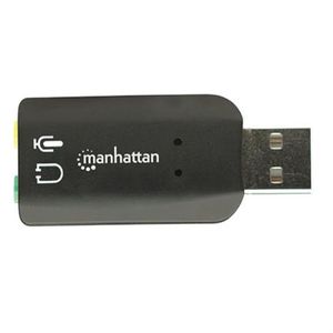 Adaptador Manhattan Sonido 5.1 Estéreo Usb Alta Velocidad Color Negro Mnccovac003