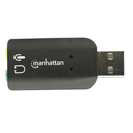 Adaptador Manhattan Sonido 51 Estéreo USB Alta Velocidad Color Negro