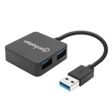 Mini-Hub-Manhattan-USB-30-Alta-Velocidad-4-Puertos-Color-Negro