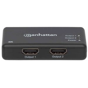 Video Splitter Manhattan Hdmi 2 Puertos Uhd Tv 4K/30Hz Color Negro Mncdioab011