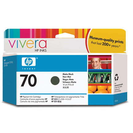 37635 - TINTA HP LF 70 NEGRO MATE DESIGNJET Z2100 Z3100 130ML