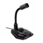 Micrófono Gaming Vortred Handler Iluminación LED RGB USB Entrada 35mm Color Negro
