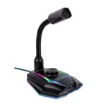 Micrófono Gaming Vortred Handler Iluminación LED RGB USB Entrada 35mm Color Negro