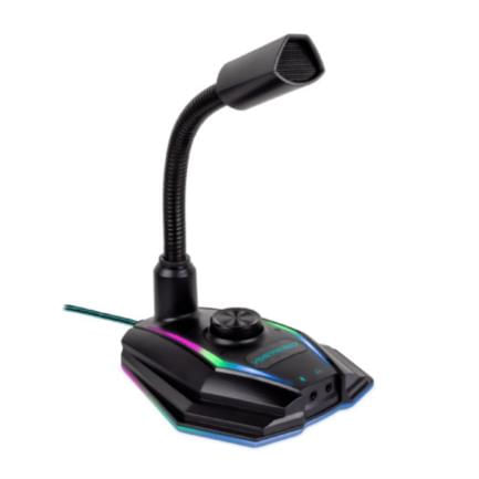 Micrófono Gaming Vortred Handler Iluminación LED RGB USB Entrada 35mm Color Negro