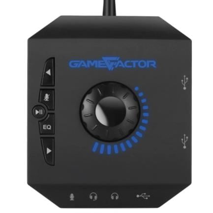 Diadema Game Factor HSG601 Micrófono Removible Amplificador USB Stand Color Negro