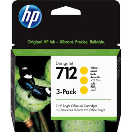 37773 - Tinta HP LF DesignJet 712 3 Pack 29ml Color Amarillo