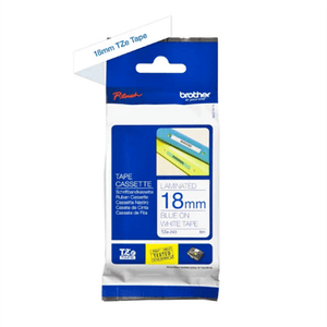 Cinta Brother Tz-243 Laminada Azul Sobre Blanco 18Mmx8M Pt300/310B/330/530 Boccinad062