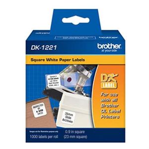 Etiquetas Brother Dk1221 Precortada Papel Blanco 23Mmx23Mm 1000 Etiquetas  Bocetiab006