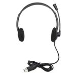 Audífonos Manhattan Estéreo Microfóno Ajustable USB Color Negro